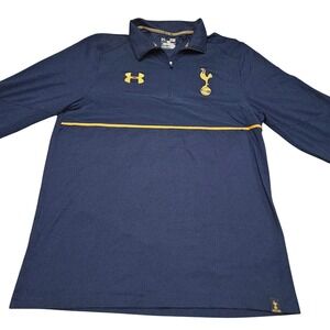 Tottenham Hotspur Under Armour Training Top XL Navy Yellow Soccer Quarter Zip